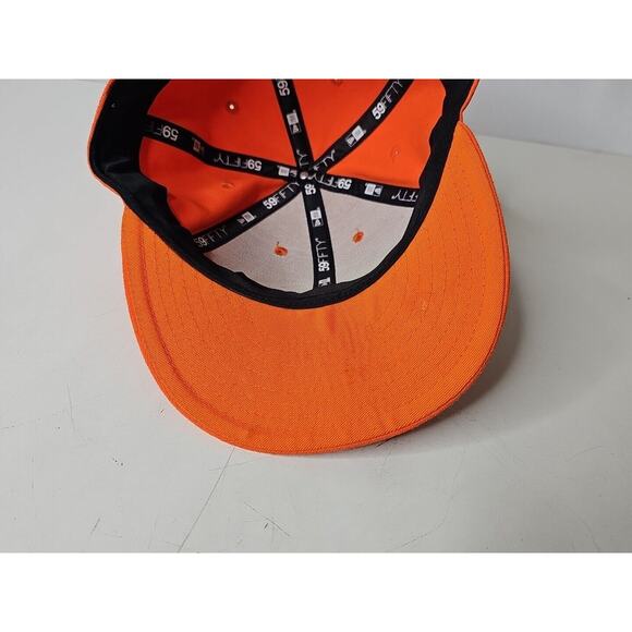 New Era 59Fifty Denver Broncos Solid Orange Raised Logo Cap Hat Fitted 7 1/4 NFL - Picture 14 of 16